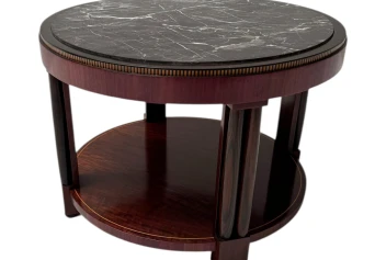 French Art Deco Coffee Table or Cocktail Table with Marble Top, 1930s